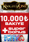 KnightZone 10.000 AB + 2.500 Bonus + 2.500 Süper Bonus Bakiye