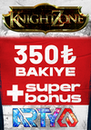 350 AB Bakiye + 25 Bonus + 25 Süper Bonus