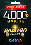 HomekoŞehri 4000 AB Bakiye + 500 AB Bonus Bakiye + 500 AB Süper Bonus