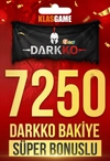 Darkko 5000 TL Bakiye + 2250 TL Süper Bonus Bakiye