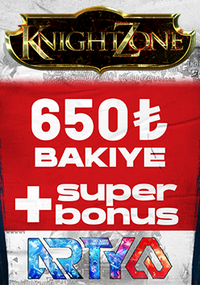 KnightZone 650 AB Bakiye + 75 Bonus + 75 Süper Bonus