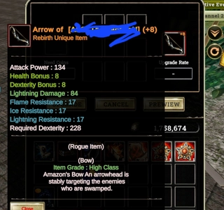 SELL REBİTH +8 QUEST BOW ROGUE BERAMUS