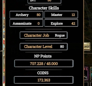 80 lvl 70 skili acik 700k Np Char (Ringte)