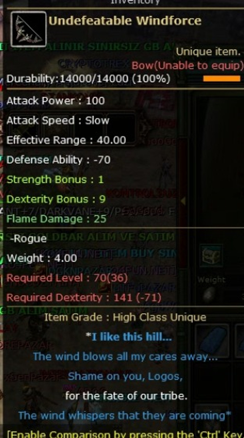 Undefeatable Windforce +0 - Klasgame.com