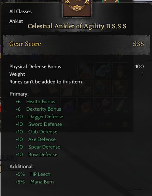 B-S-S-S Dex Celestial Anklet