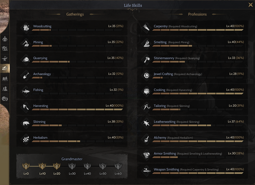 85/5 - GM2 - 5x 40 LVL 3x 30+ LVL Craft - Tüm Banka İle Birlikte Verilecek