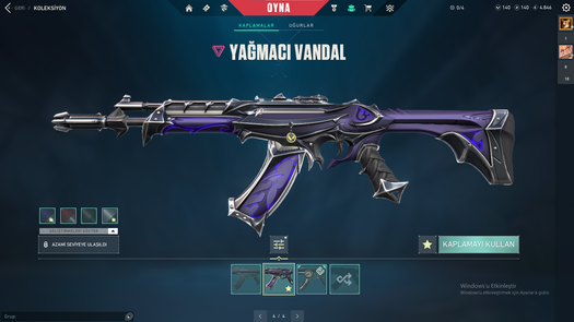 VALORANT YAĞMACI KÖKEN SKİNLİ VANDAL BP SKİNLERİ DAHİL