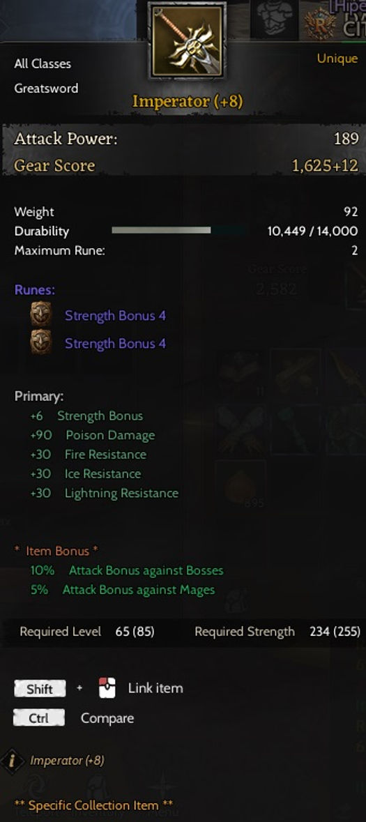 +8 imperator (4+4 str rün)