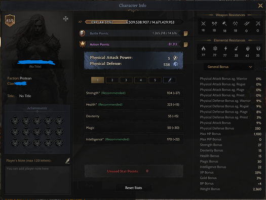 85/5 PRİEST 1.265 BP +20 Relic +7 Quest Kalkan