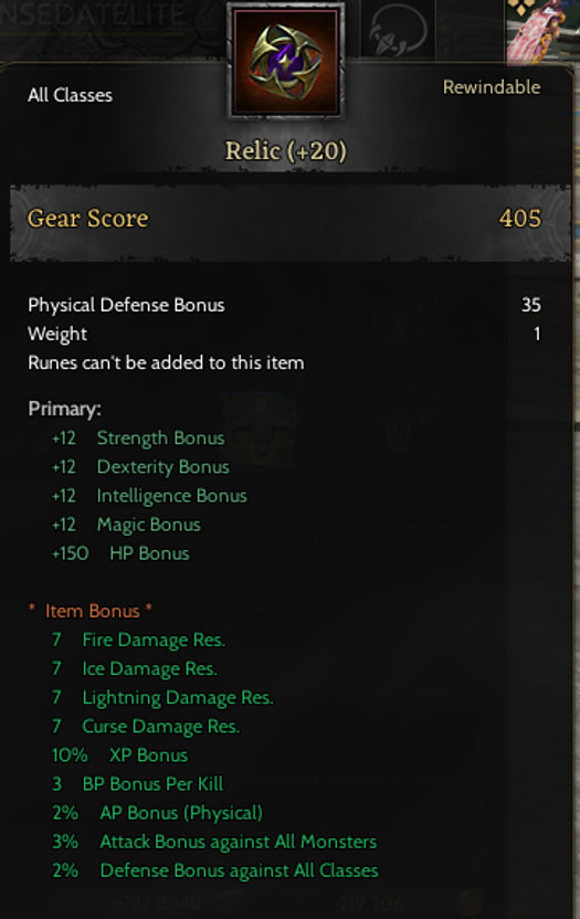 85/5 PRİEST 1.265 BP +20 Relic +7 Quest Kalkan