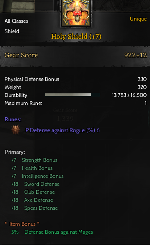 85/5 PRİEST 1.265 BP +20 Relic +7 Quest Kalkan