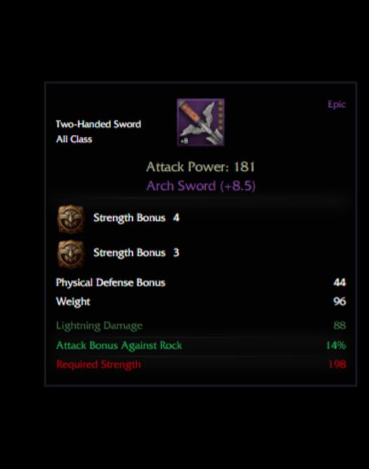Arch Sword +8.5 (Str4-Str3) rünlü