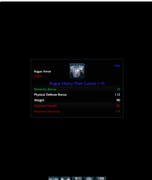 ROGUE HEAVY PLATE SET +9 (15 DEX MAX RÜN)