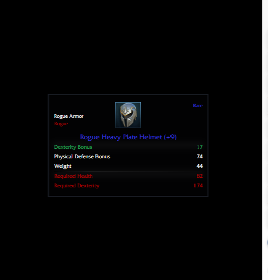 ROGUE HEAVY PLATE SET +9 (15 DEX MAX RÜN)