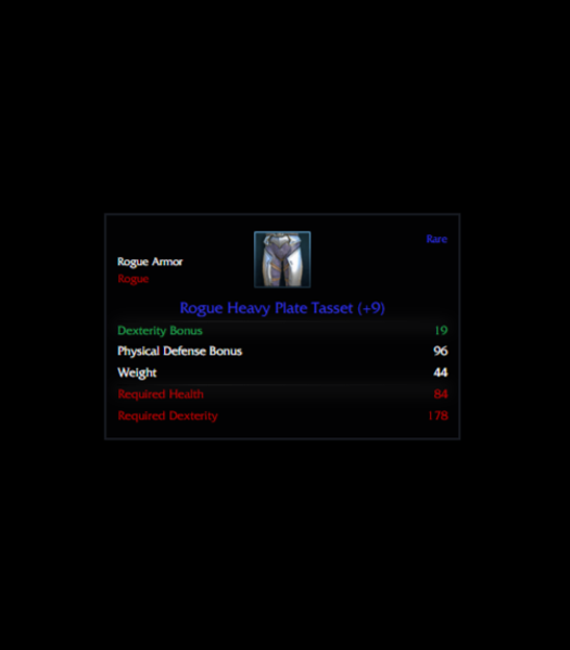 ROGUE HEAVY PLATE SET +9 (15 DEX MAX RÜN)
