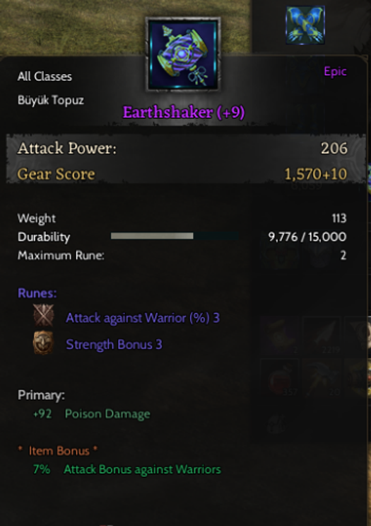 SELL Earthshaker +9