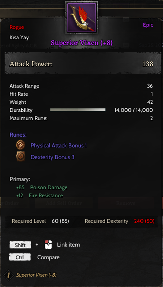 SUPERİOR VİXEN +8 1 PSY 3 DEX