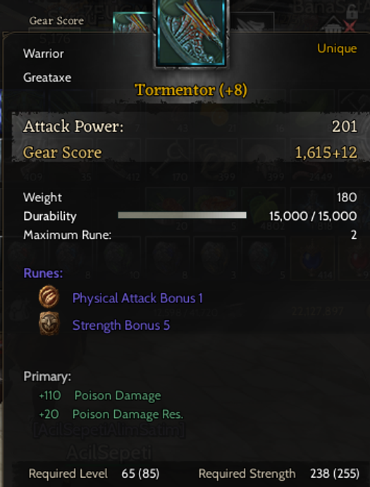 +8 TORMENTOR 1 PSY 5 STR