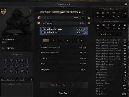 85/2 +17 Relic Full Skill