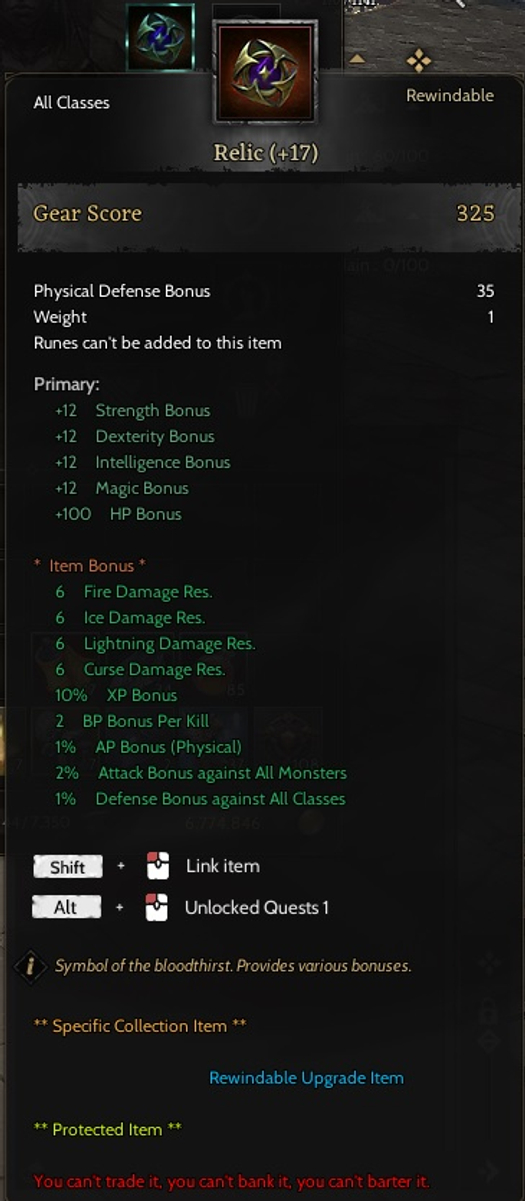 85/5 MAGE +17 RELİC (NFT BANA AİT)