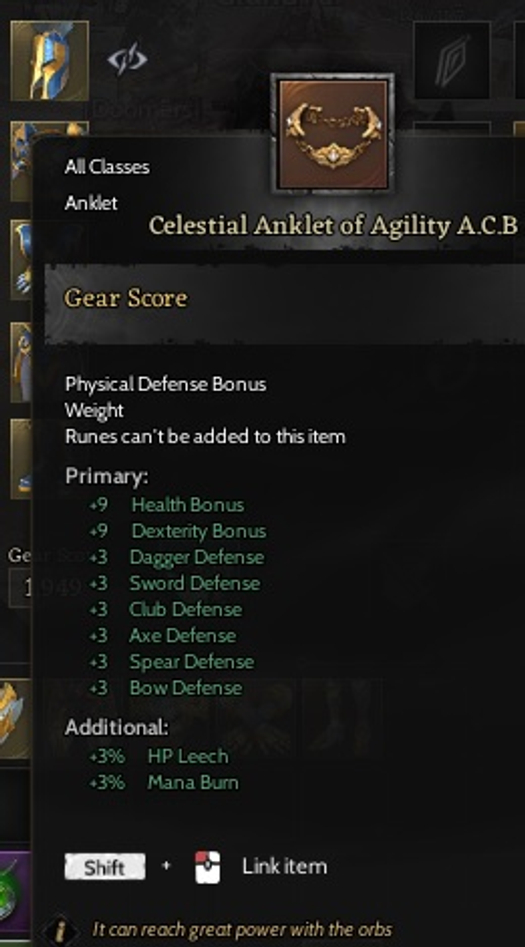 A.C.B DEX ANKLET