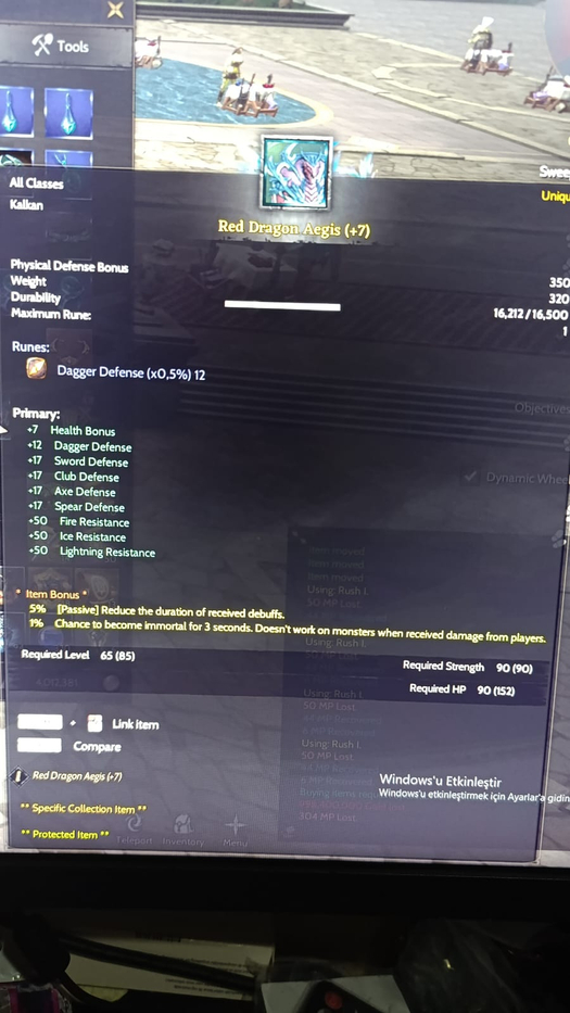 RED DRAGON AEGİS +7 ( Dagger Defanse 12 Rünlü)