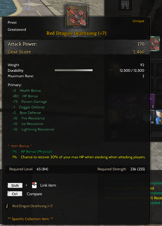 Sell +7 Red Dragon DeathSong