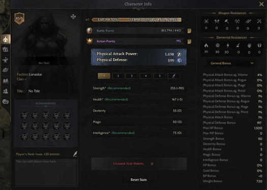 85/5 GM1 Lunaskar Priest 6x40 %100 1x36