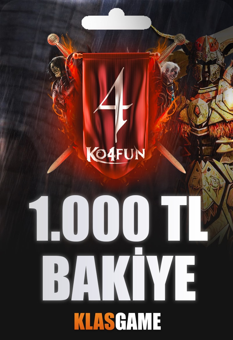 KO4FUN 1000 TL Satın Al - Hızlı ve Güvenli Alışveriş - Klasgame.com